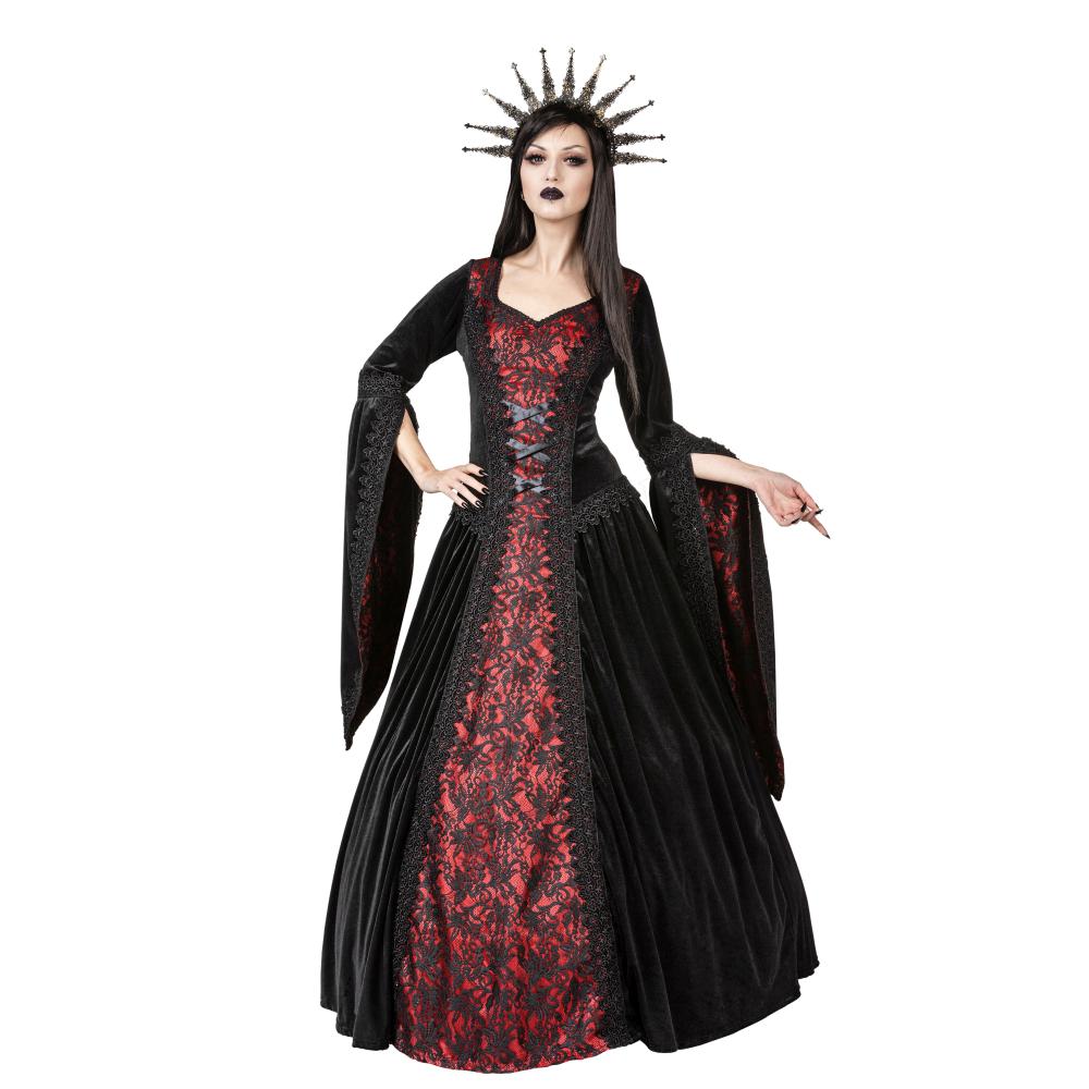 Sinister - 1224 Longue robe - Noir/Bordeaux rouge